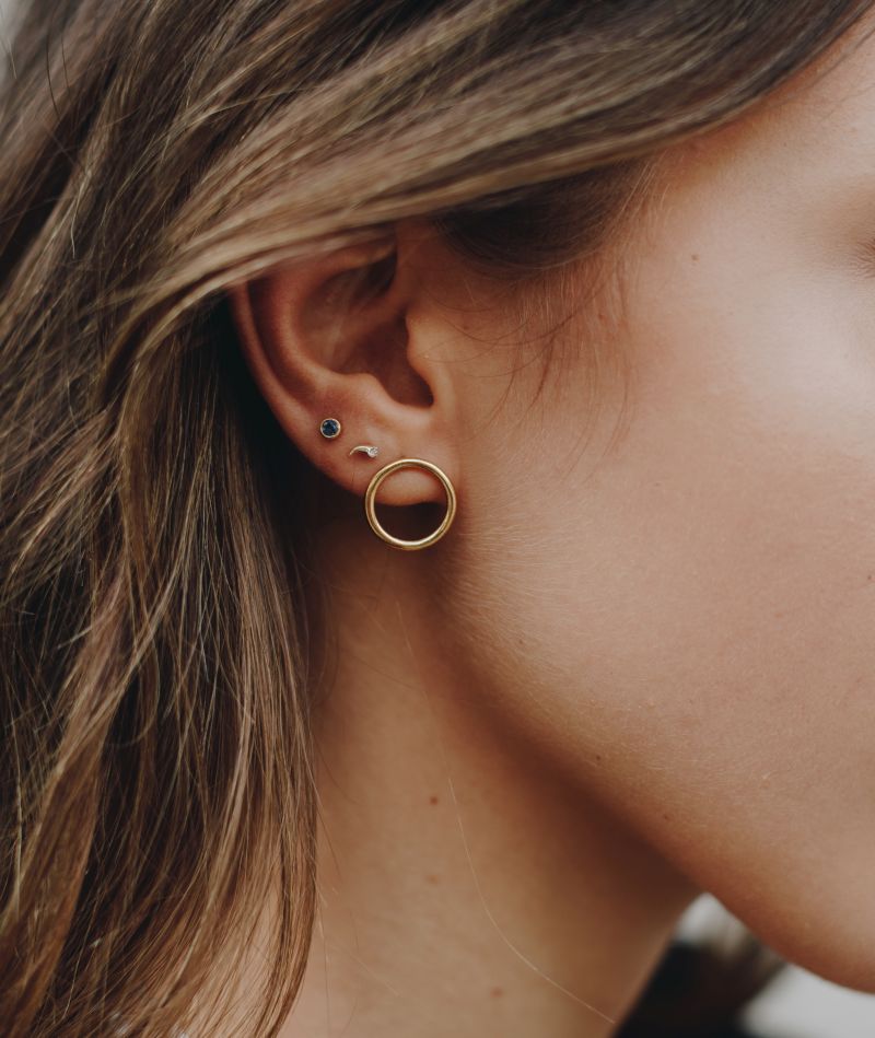 Earrings Women Gold Minimalist, V Circle Dangle Earrings