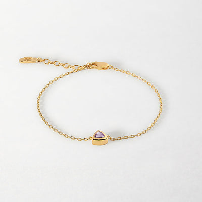 Amethyst February Birthstone Bracelet - Gold