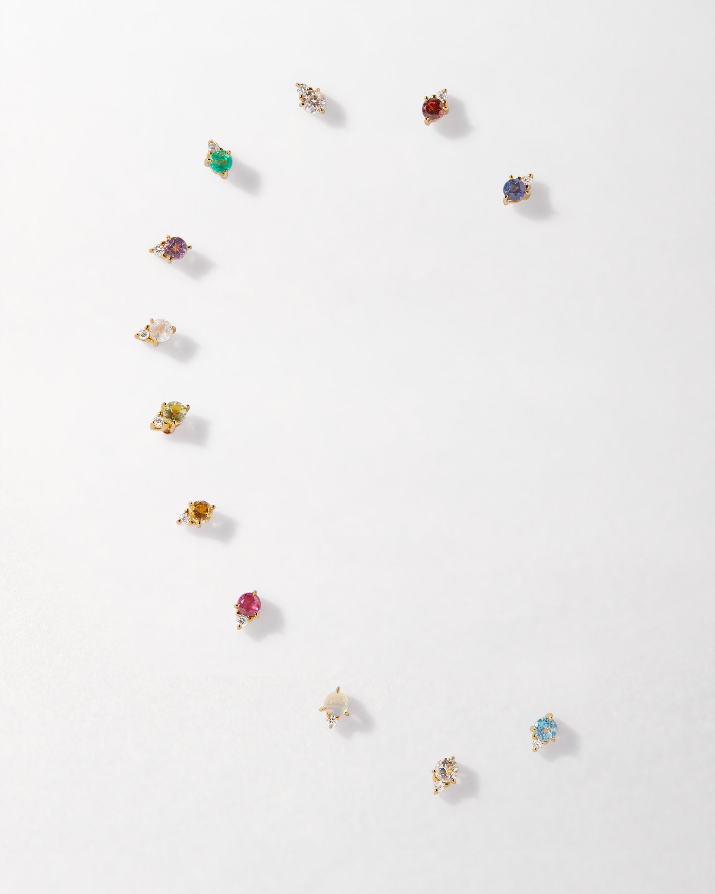 Birthstone Diamond Stud Earrings