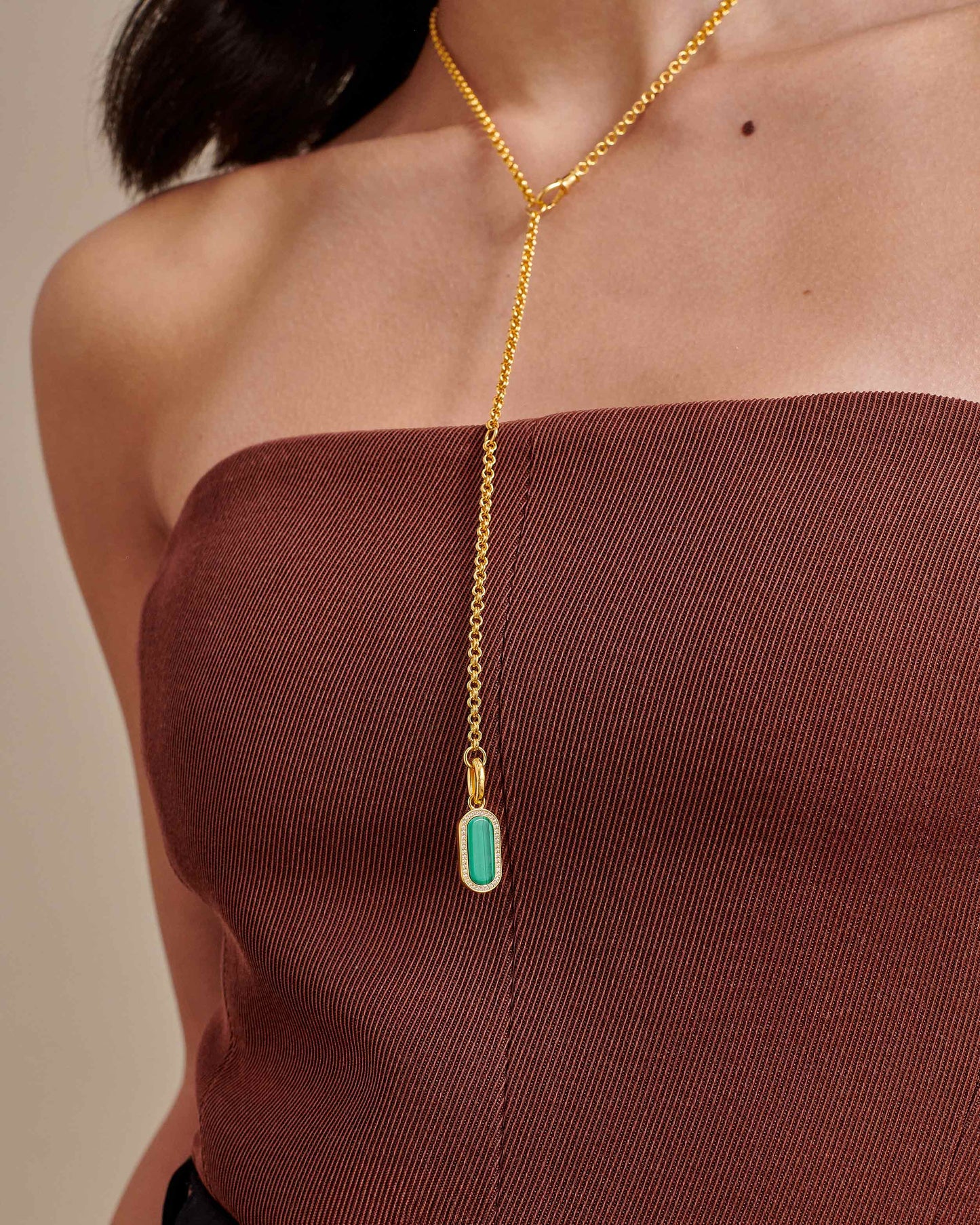 Charlotte Collins Modular Malachite Necklace