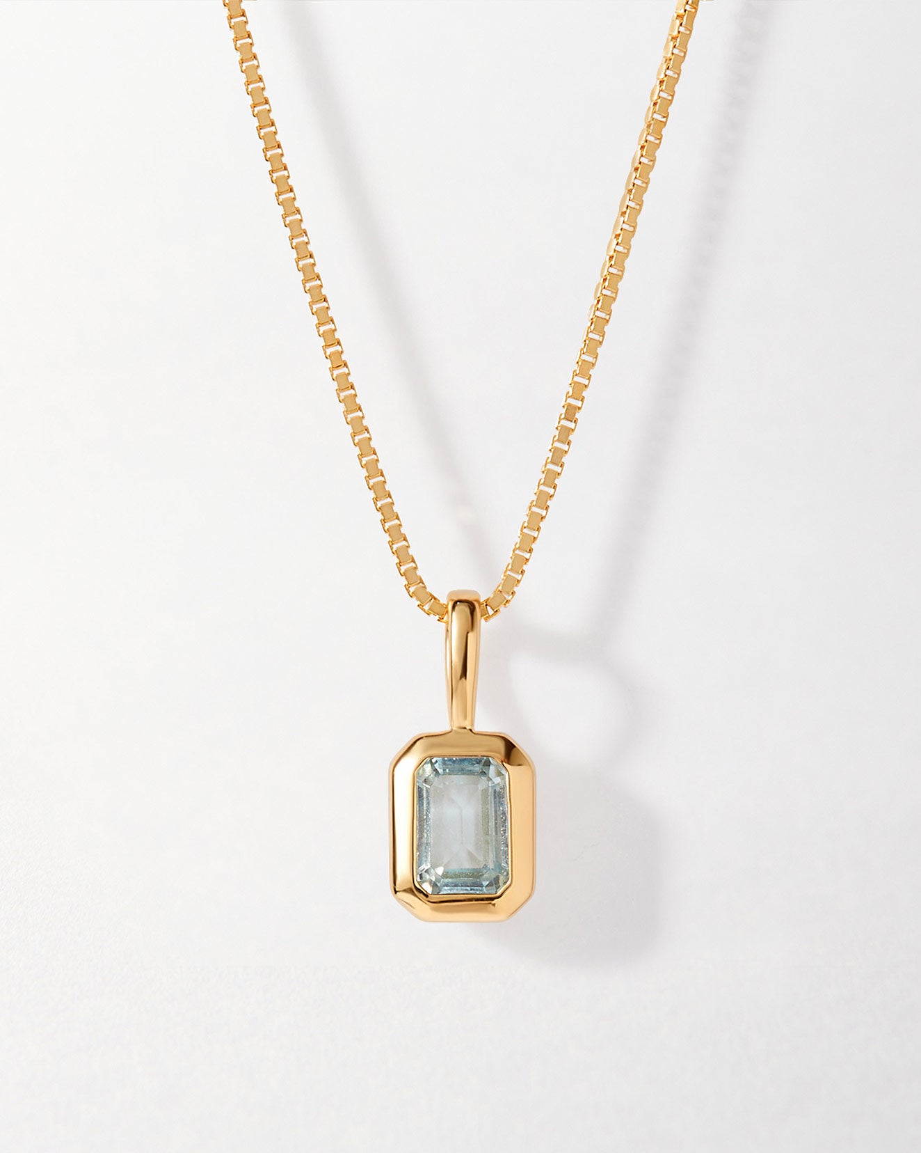 Deco Blue Topaz December Birthstone Necklace – EDGE of EMBER