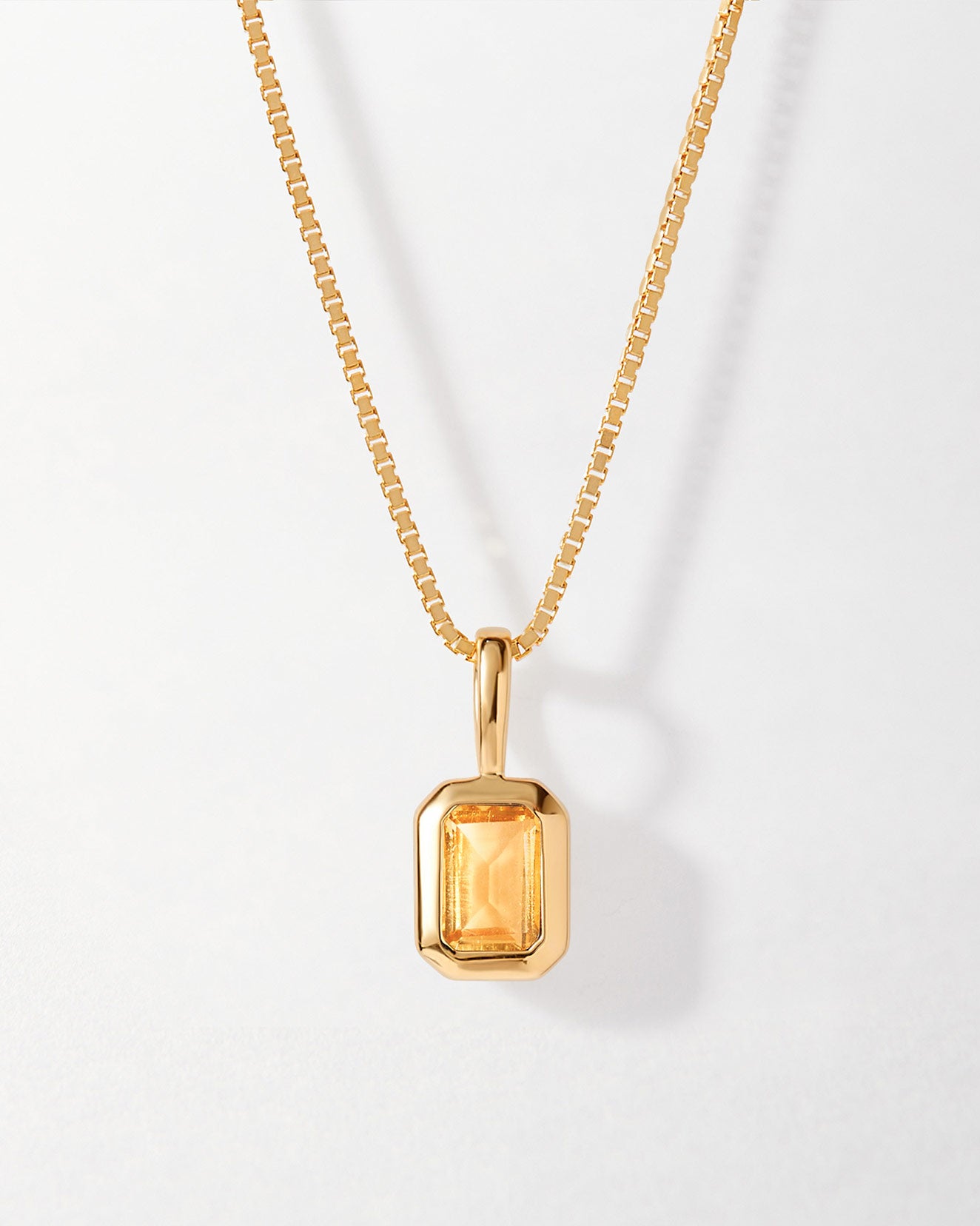 Deco Citrine November Birthstone Necklace 18k Gold Plated – EDGE
