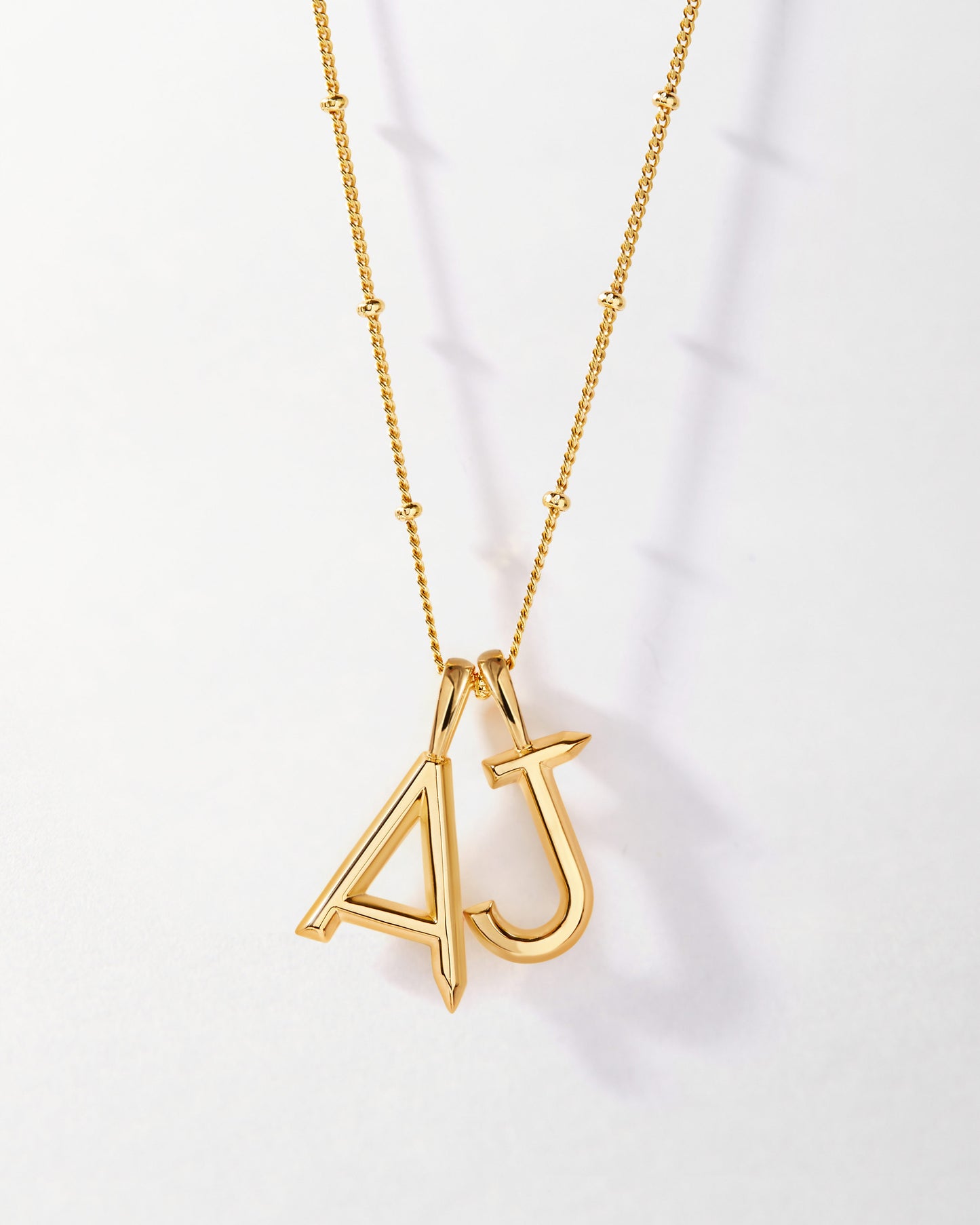 Double Initial Necklace - Gold