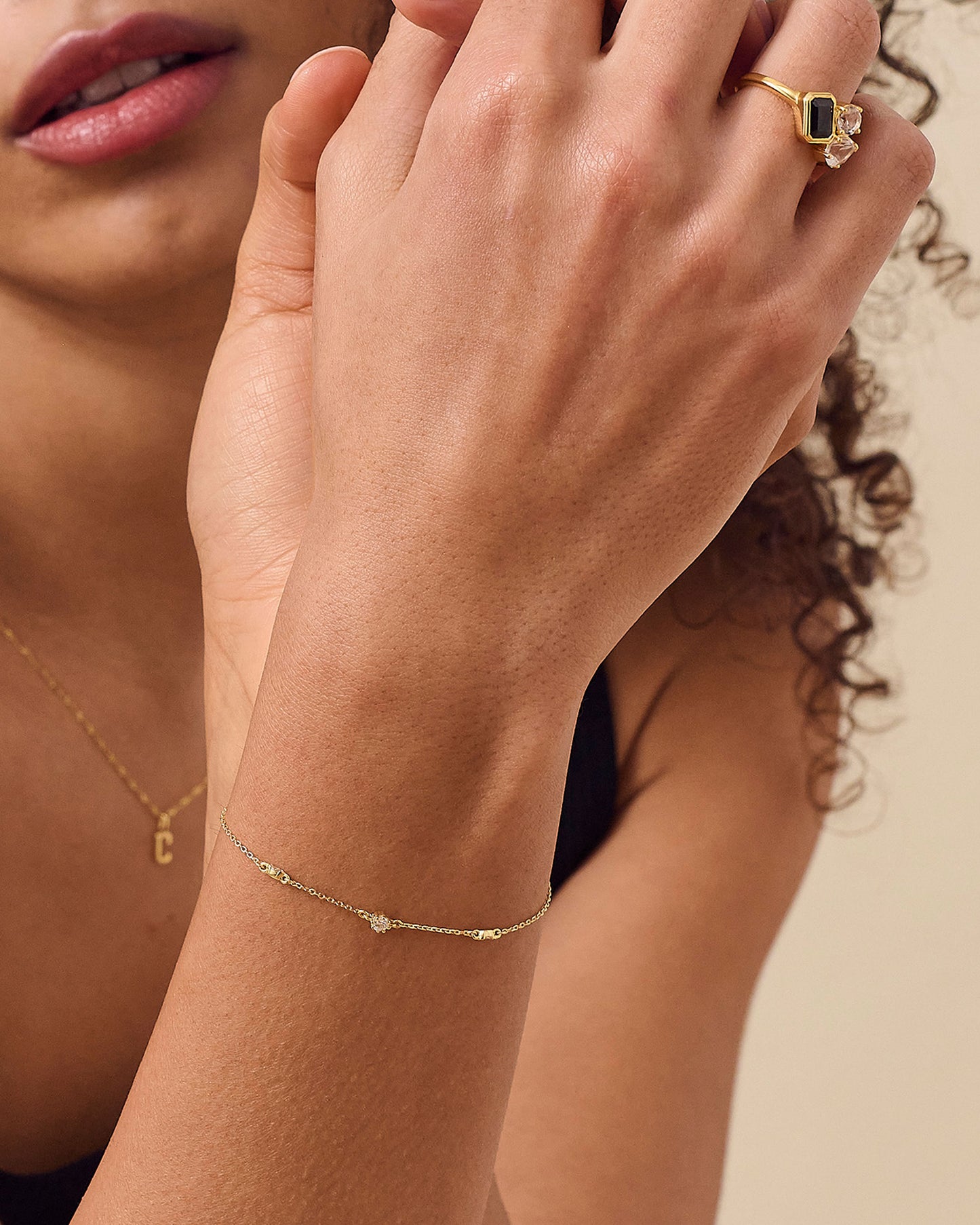 Marquise Solitaire Station Diamond Bracelet