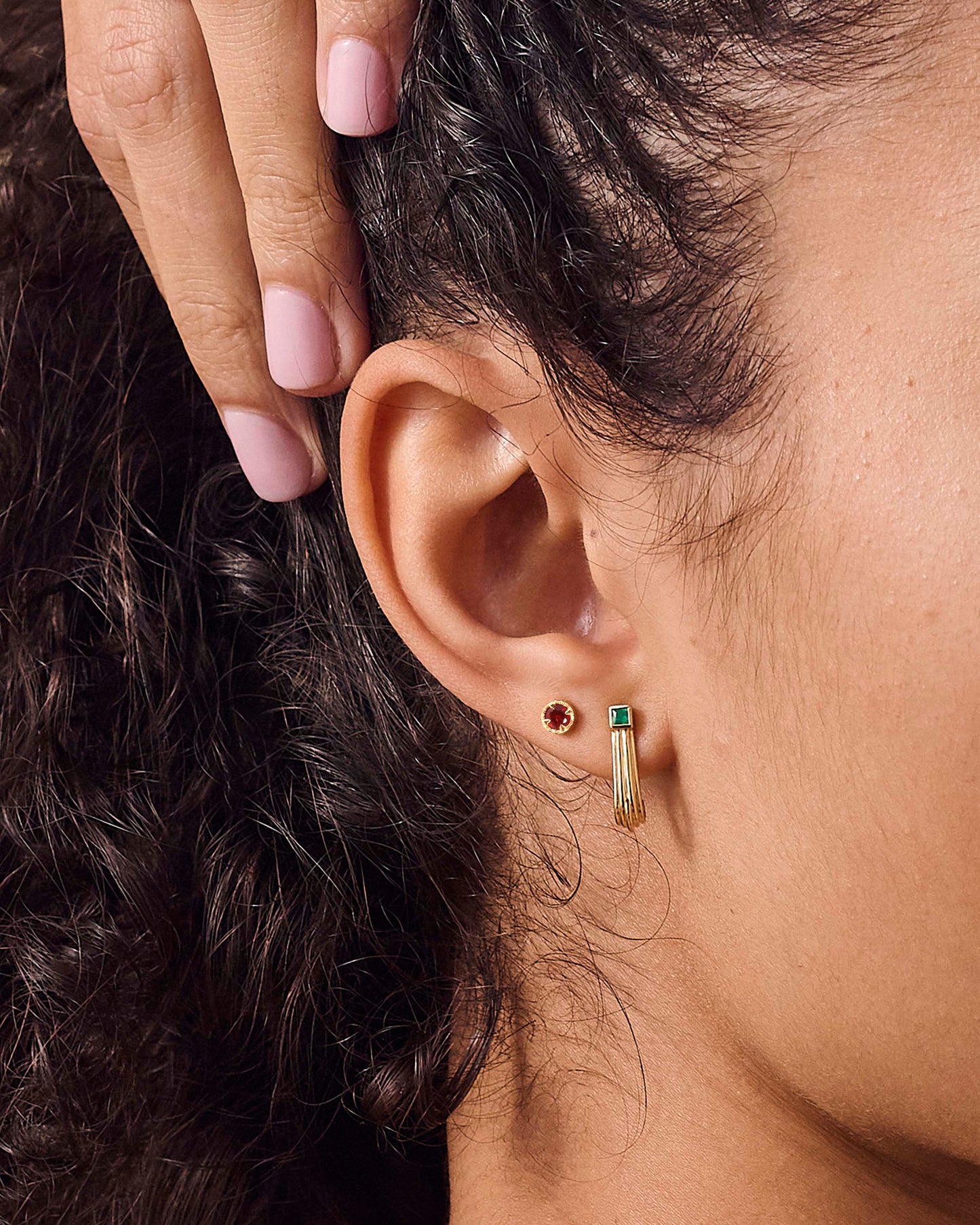 Garnet January Birthstone Studs