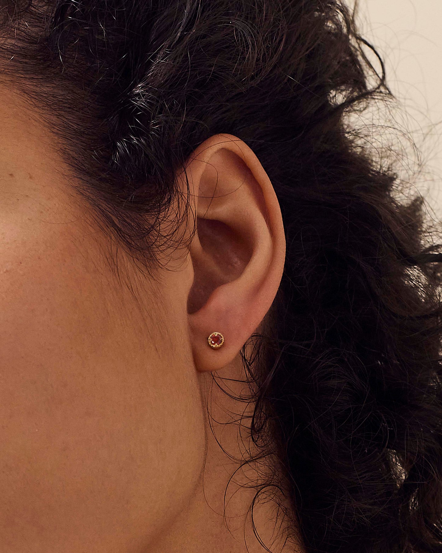 Garnet January Birthstone Studs