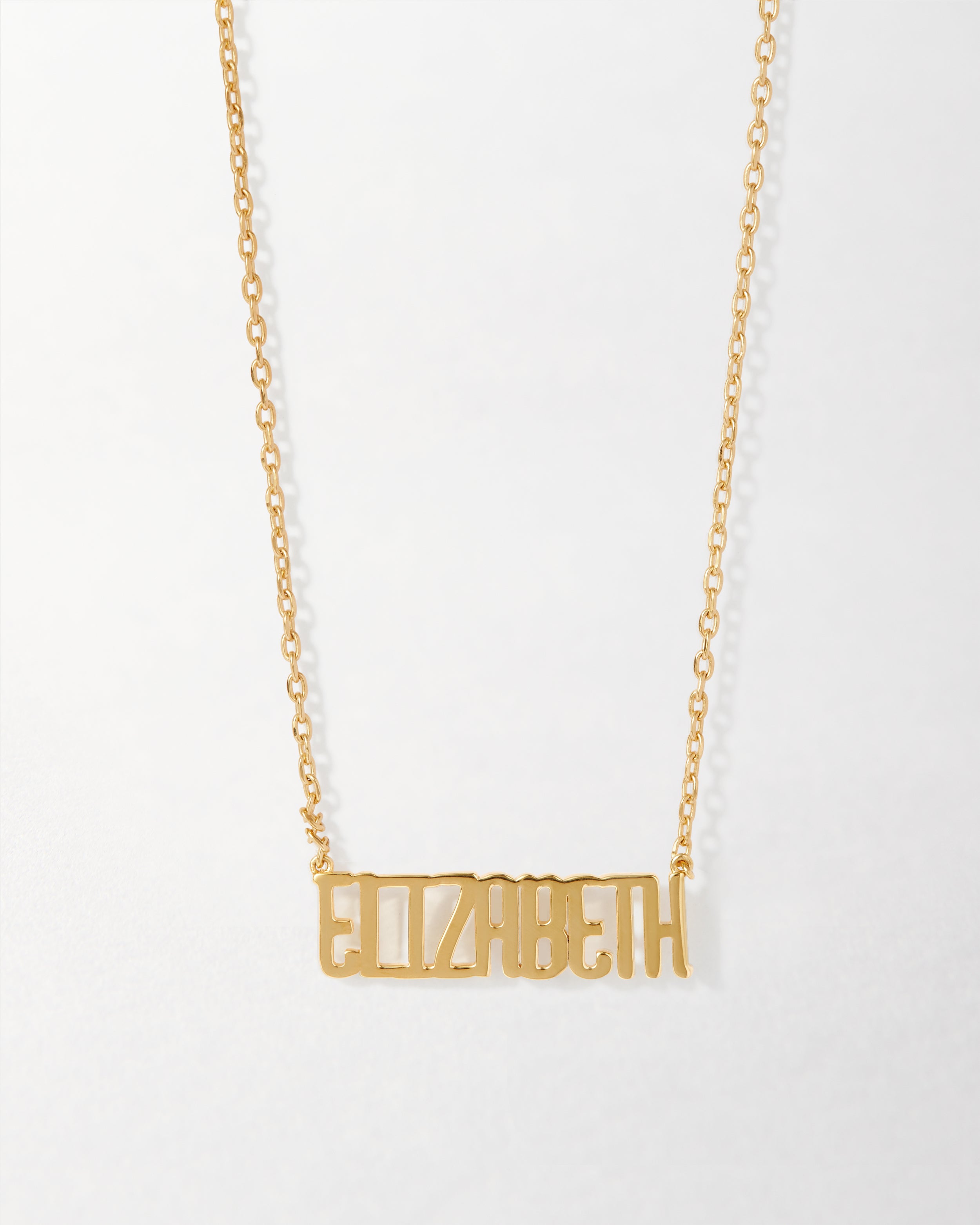 Custom Fixed Name-Plate Necklace 18k Gold-Plated Silver – EDGE