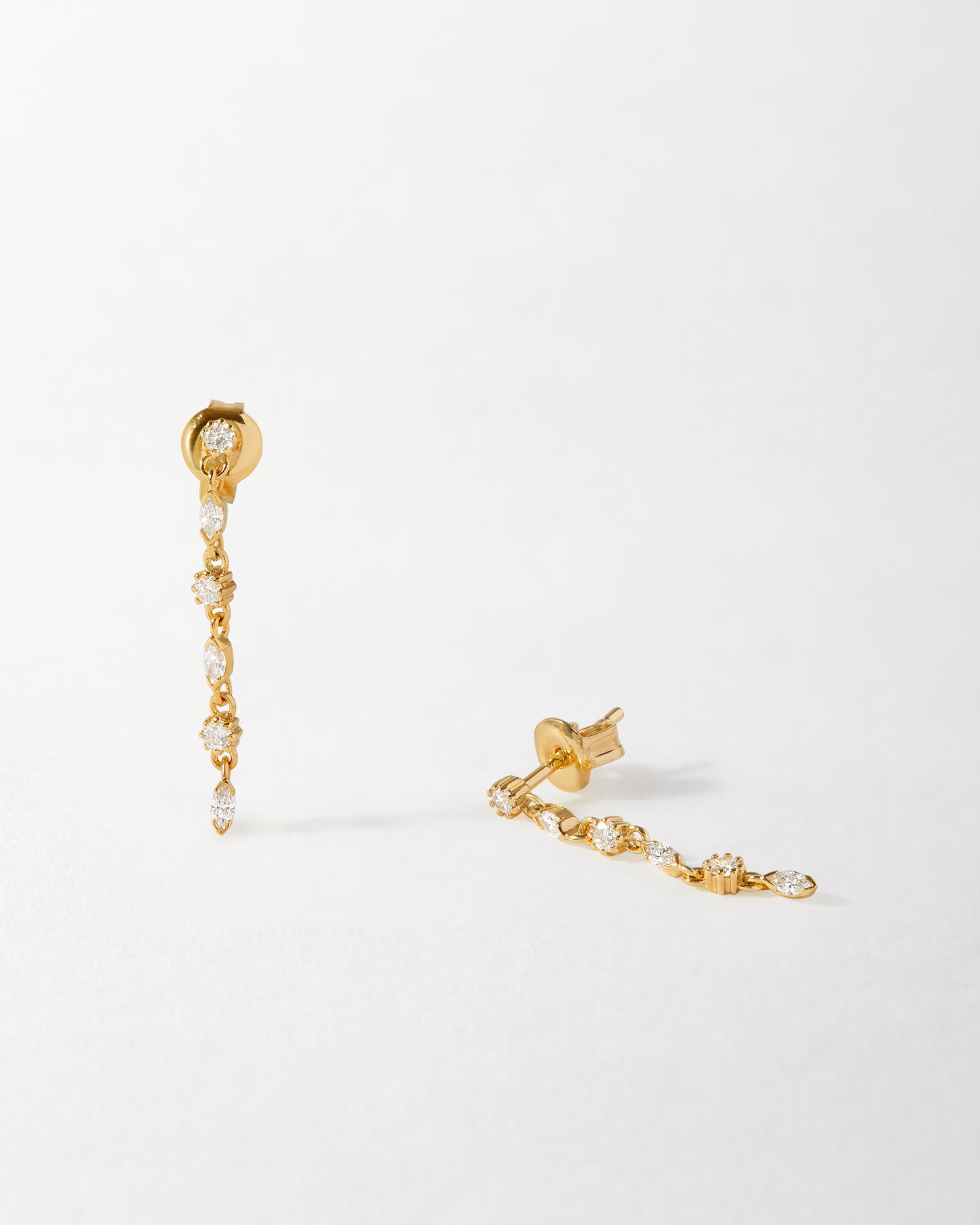 Marquise Solitaire Drop Diamond Earrings