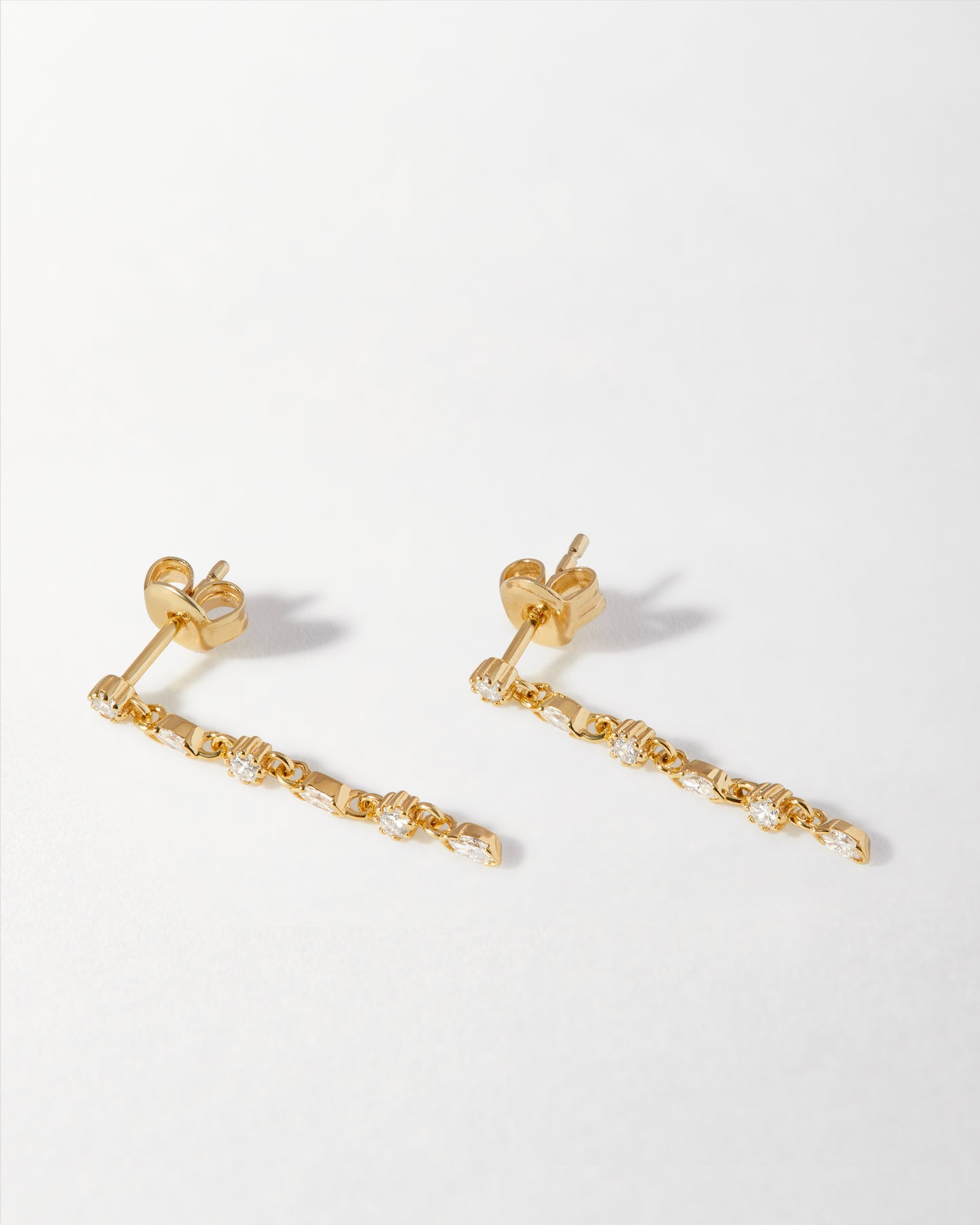 Marquise Solitaire Drop Diamond Earrings