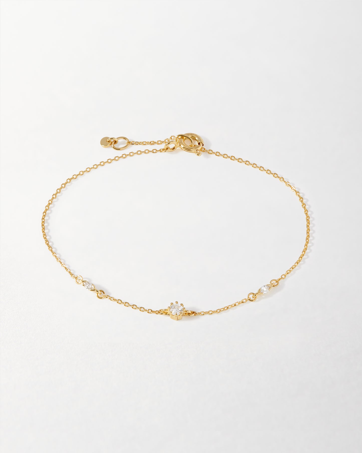 Marquise Solitaire Station Diamond Bracelet