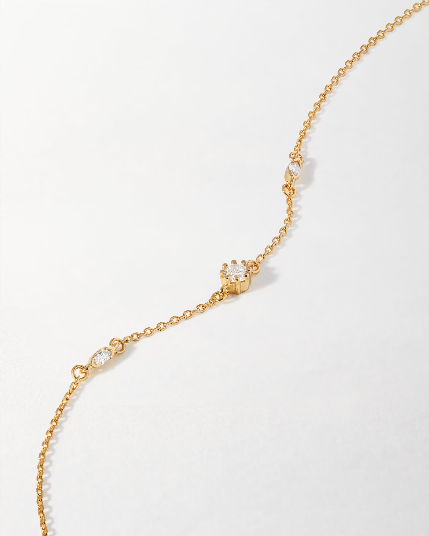 Marquise Solitaire Station Diamond Bracelet