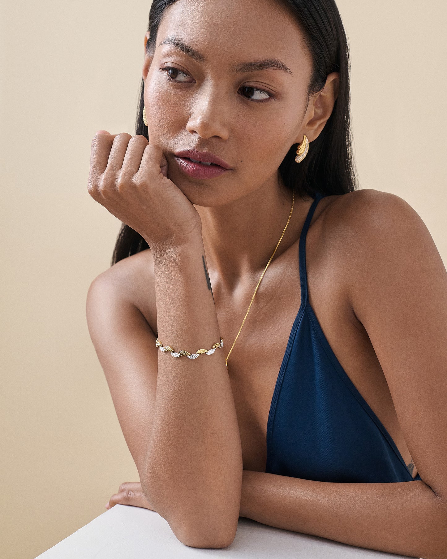 Ripple Mixed Metal Bracelet