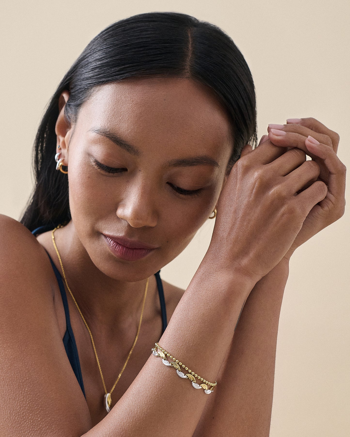 Ripple Mixed Metal Necklace