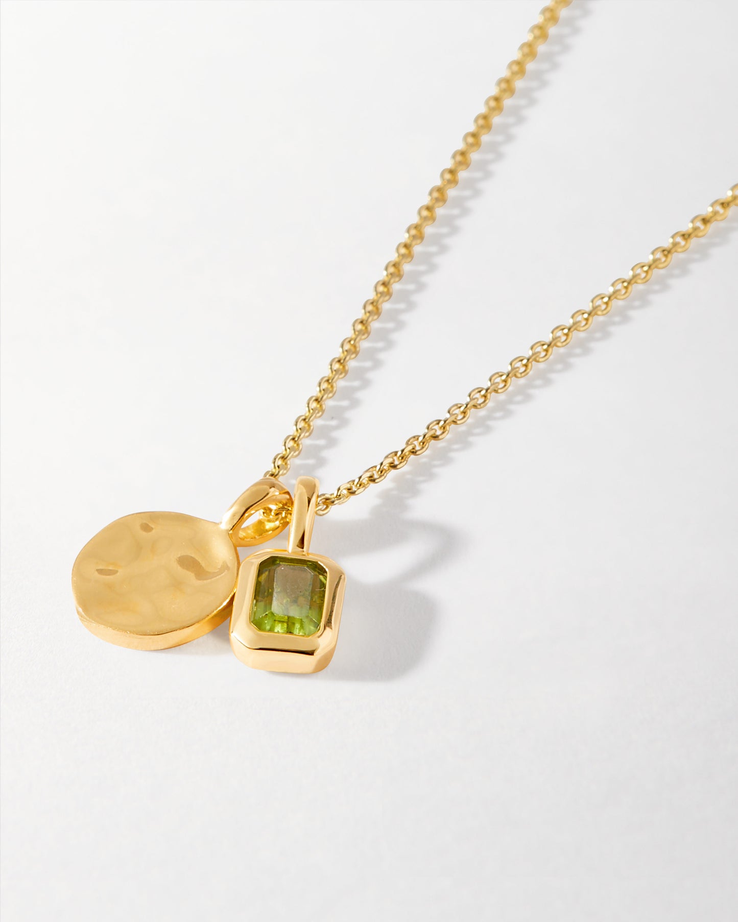 Mini Coin Deco Birthstone Necklace