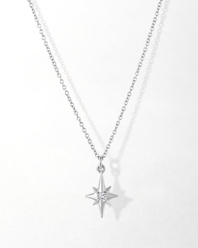 North Star Diamond Necklace - White Gold