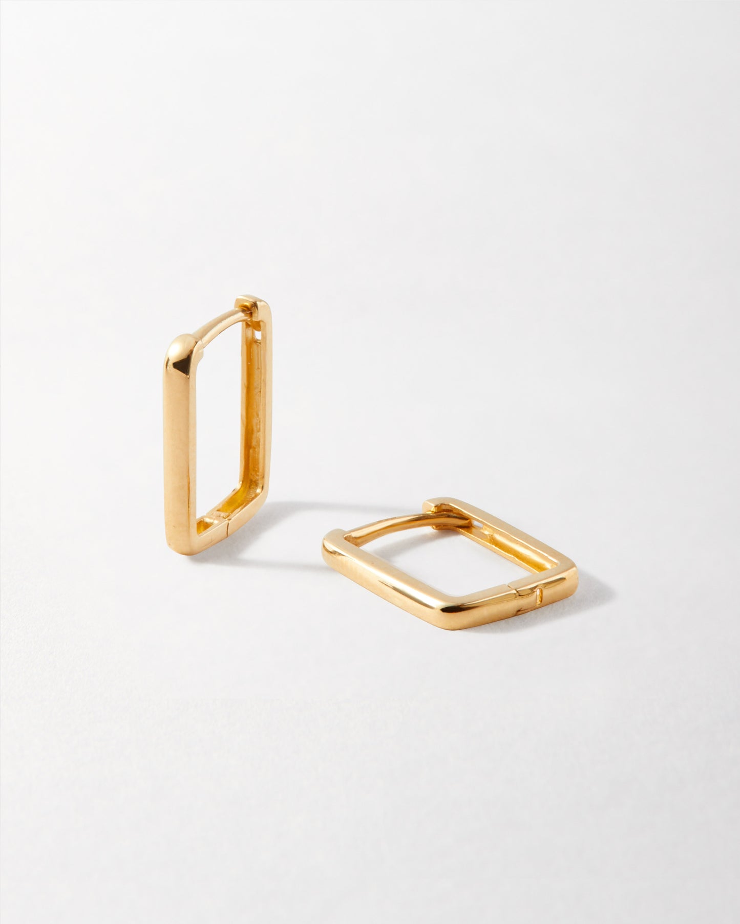 Angled Hoop Earrings - Yellow Gold