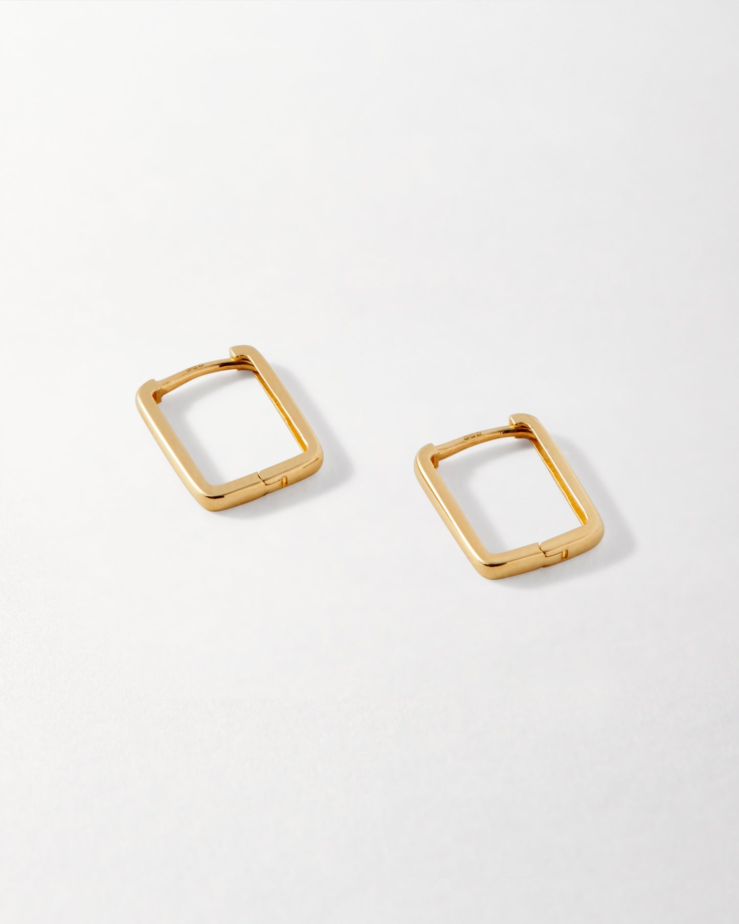 Angled Hoop Earrings - Yellow Gold