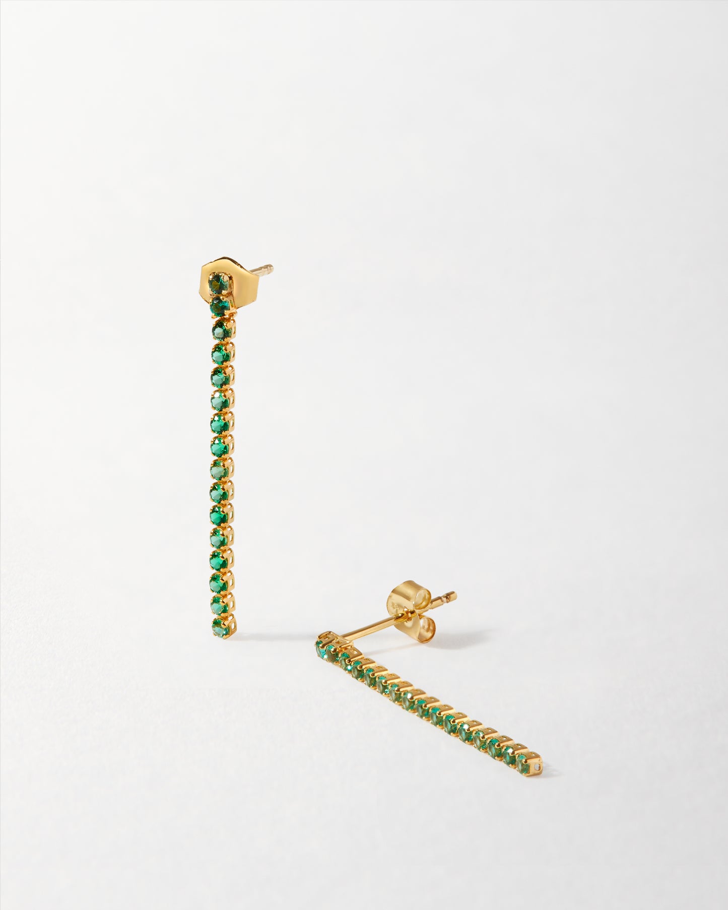 Tennis Emerald Drop Earrings