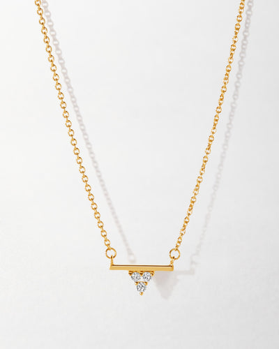 Trillion Bar Diamond Necklace - Yellow Gold