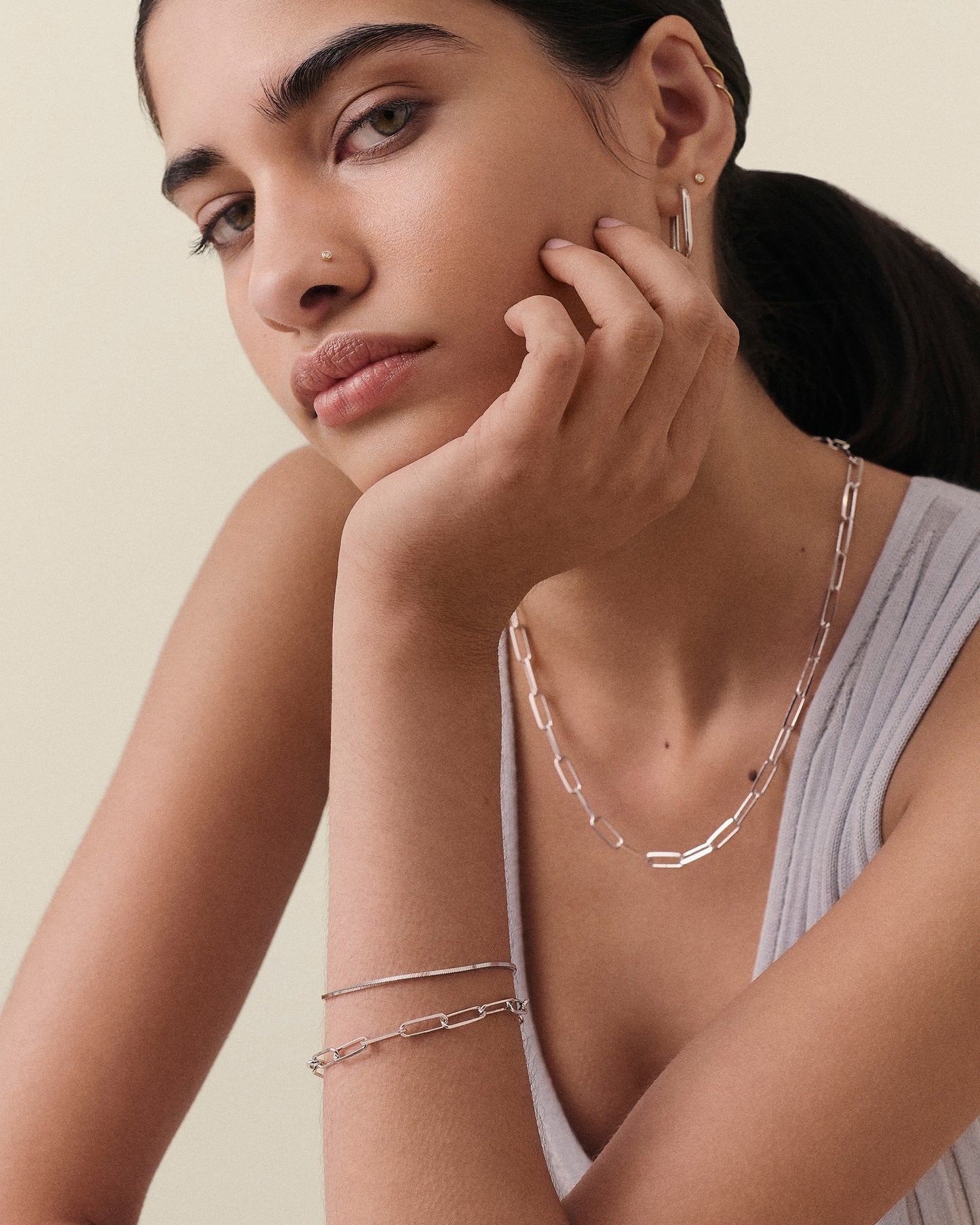 Paperclip Chain Bracelet - Silver