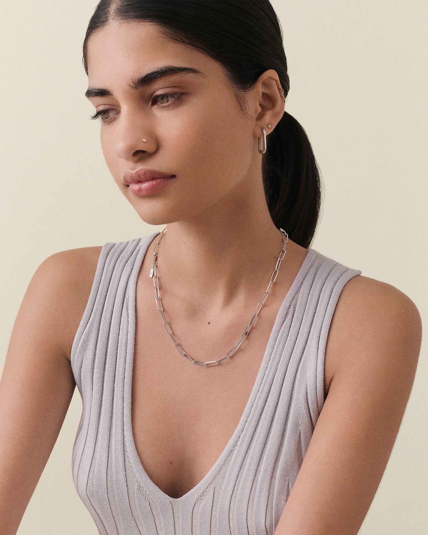 Paperclip Chain Necklace - Silver