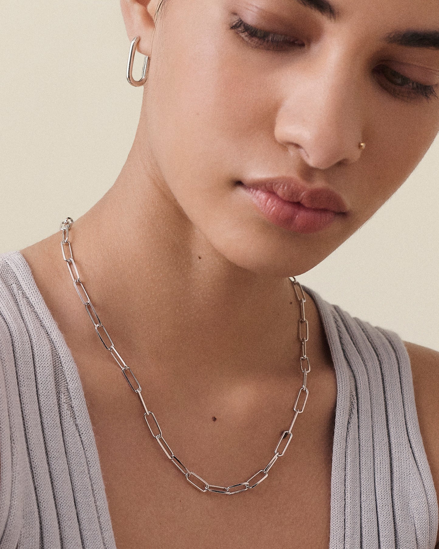 Paperclip Chain Necklace - Silver