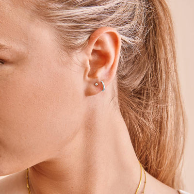 Classic Huggie Earrings - White Gold