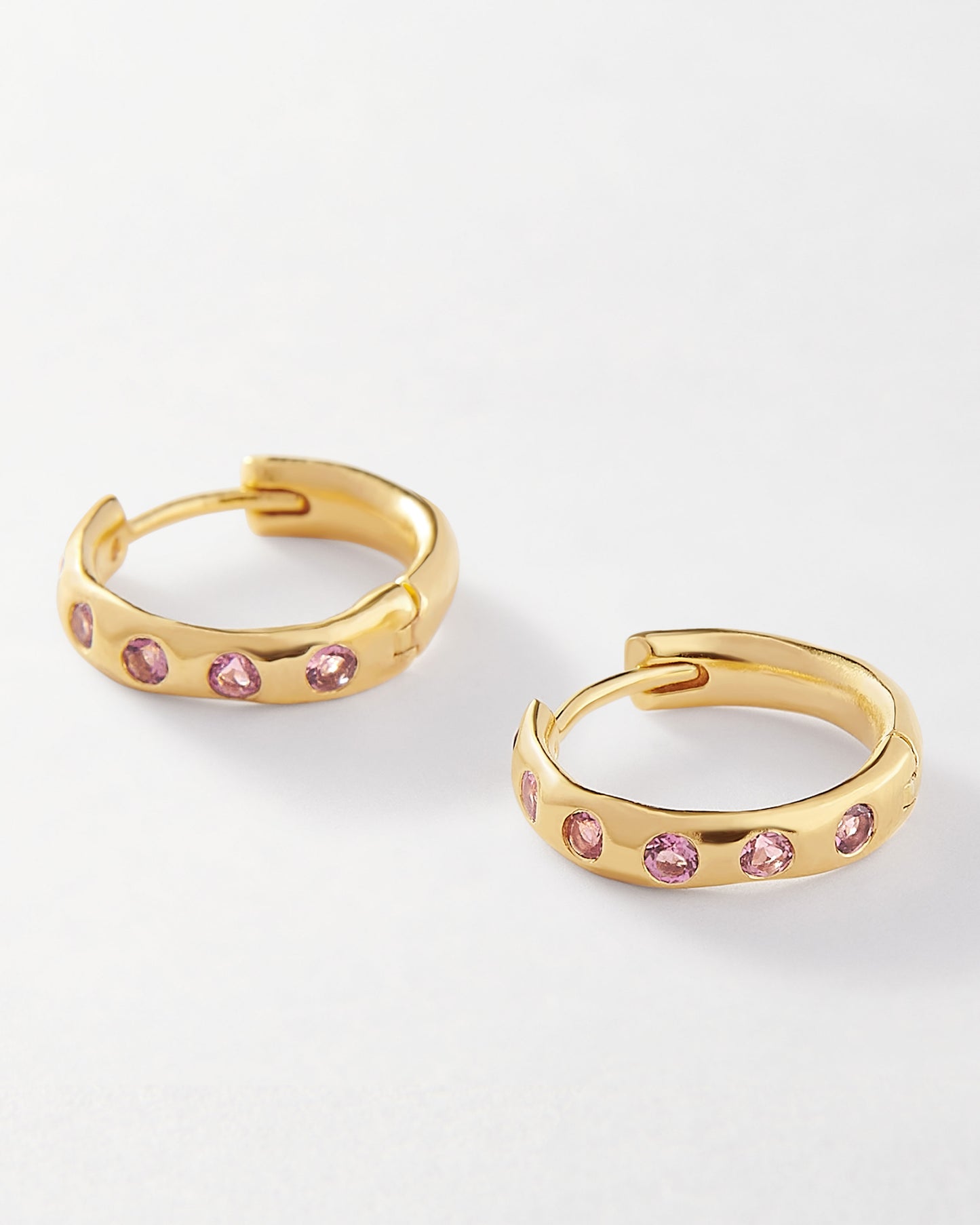 Solstice Pink Tourmaline Earrings - Gold