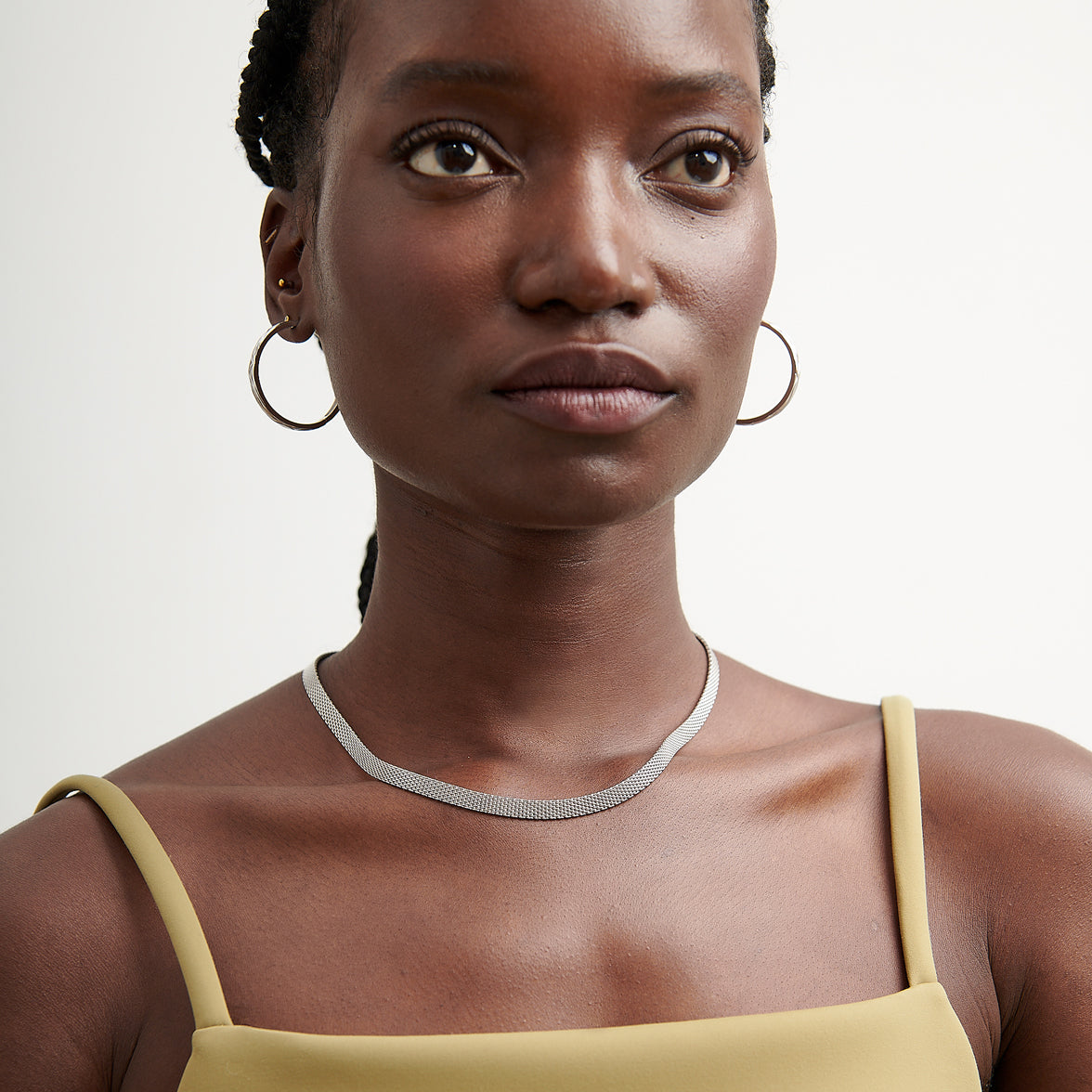 Textured Large Hoops - Silver