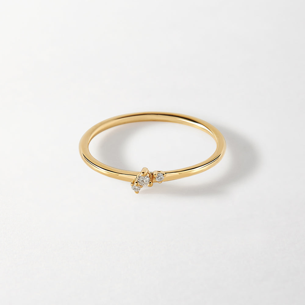 Floating Diamond Ring - Yellow Gold