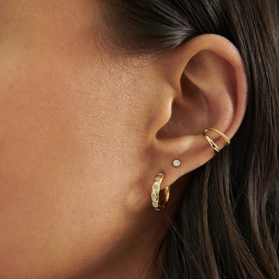 Solstice Amazonite Huggie Earrings