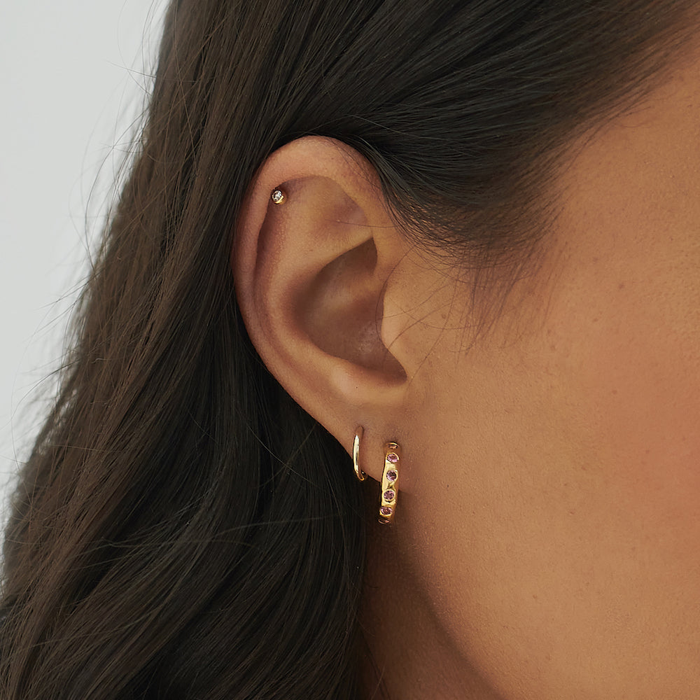 Solstice Pink Tourmaline Earrings - Gold