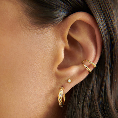 Solstice White Topaz Earrings - Gold