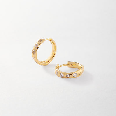 Solstice White Topaz Earrings - Gold
