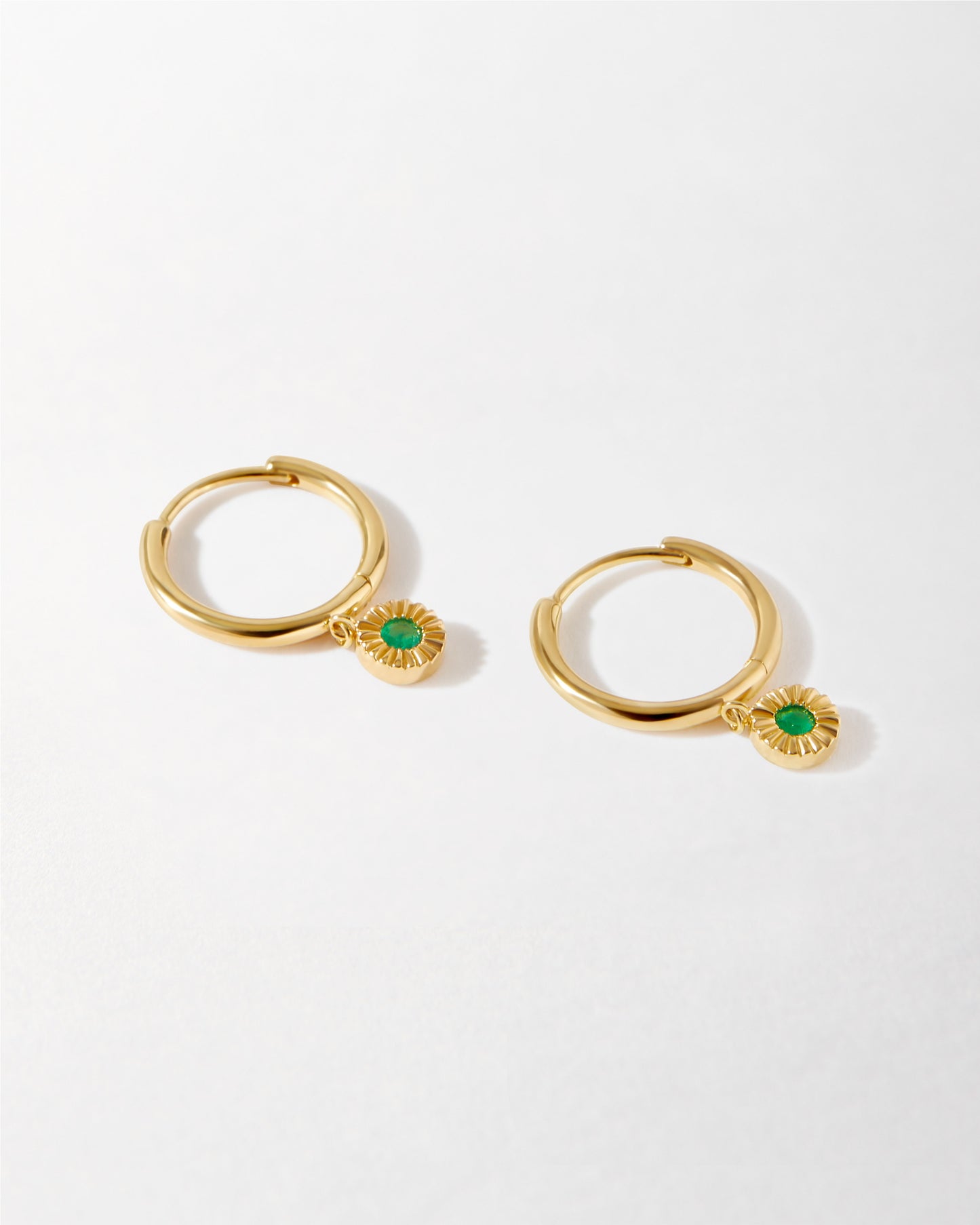 Sun Ray Emerald Huggie Earring