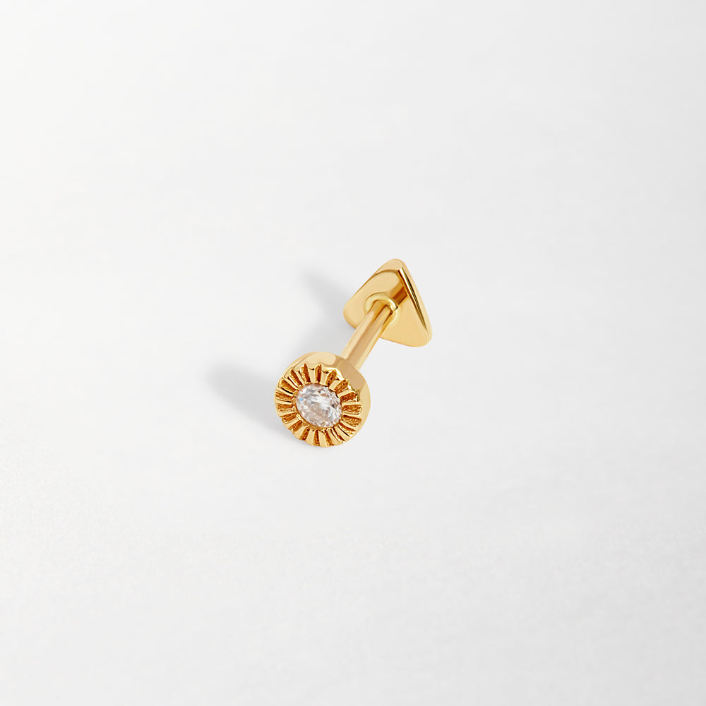 Sun Ray Diamond Piercing Earring