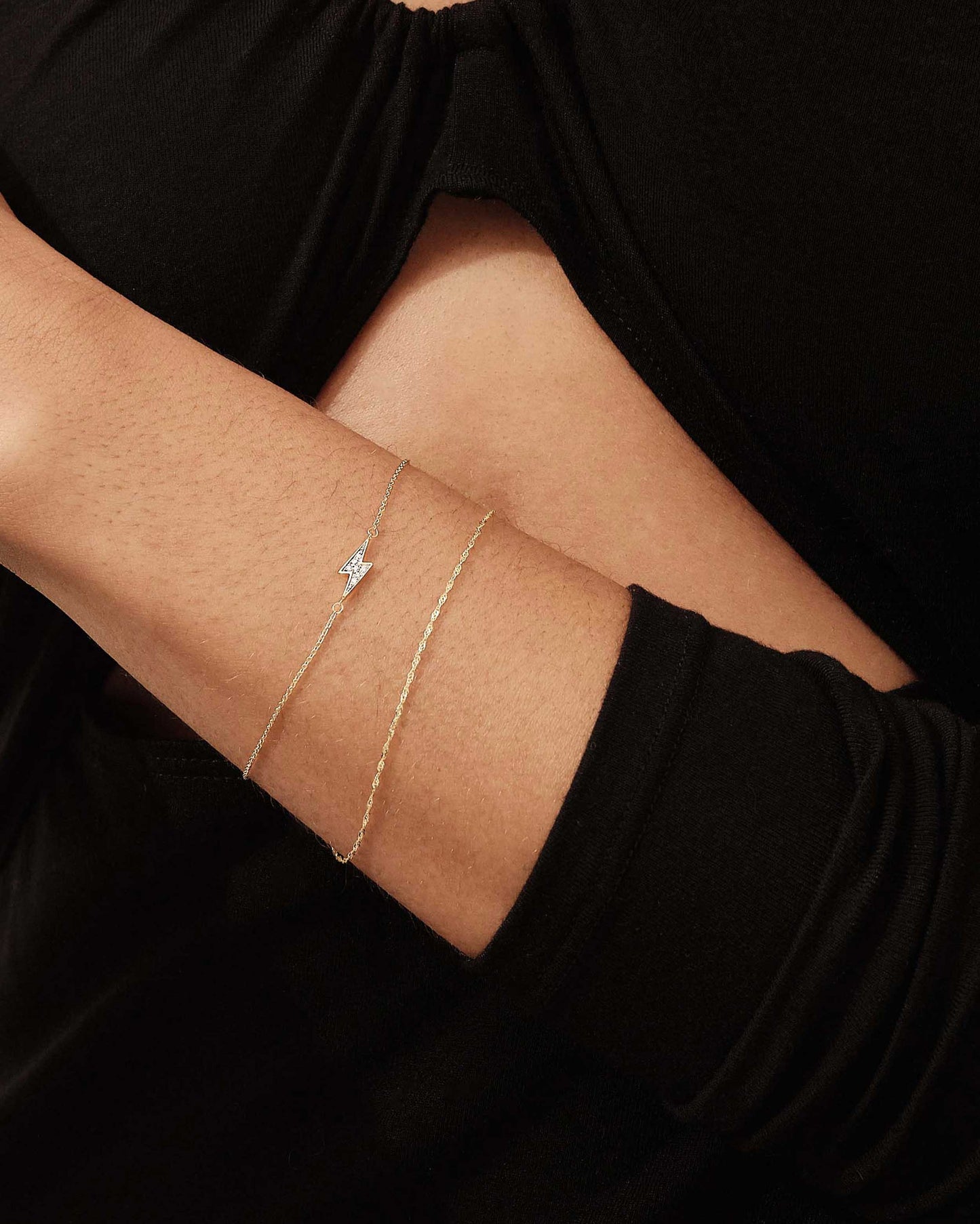 Bolt Diamond Bracelet - Yellow Gold