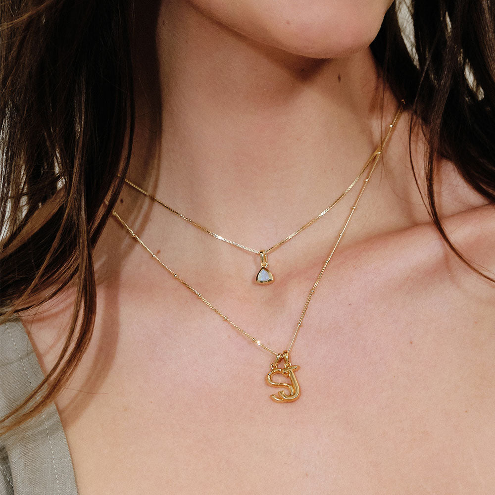 Gold Double Initial Necklace