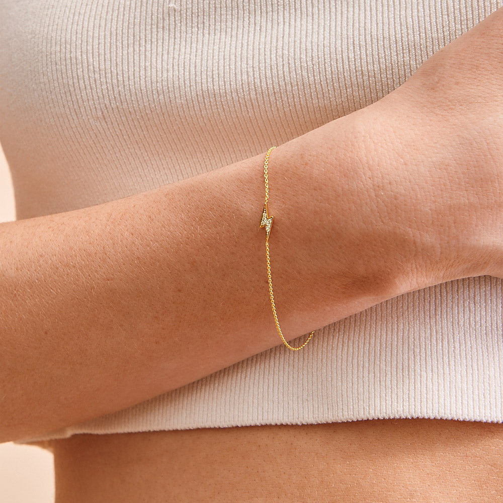 Bolt Diamond Bracelet - Yellow Gold