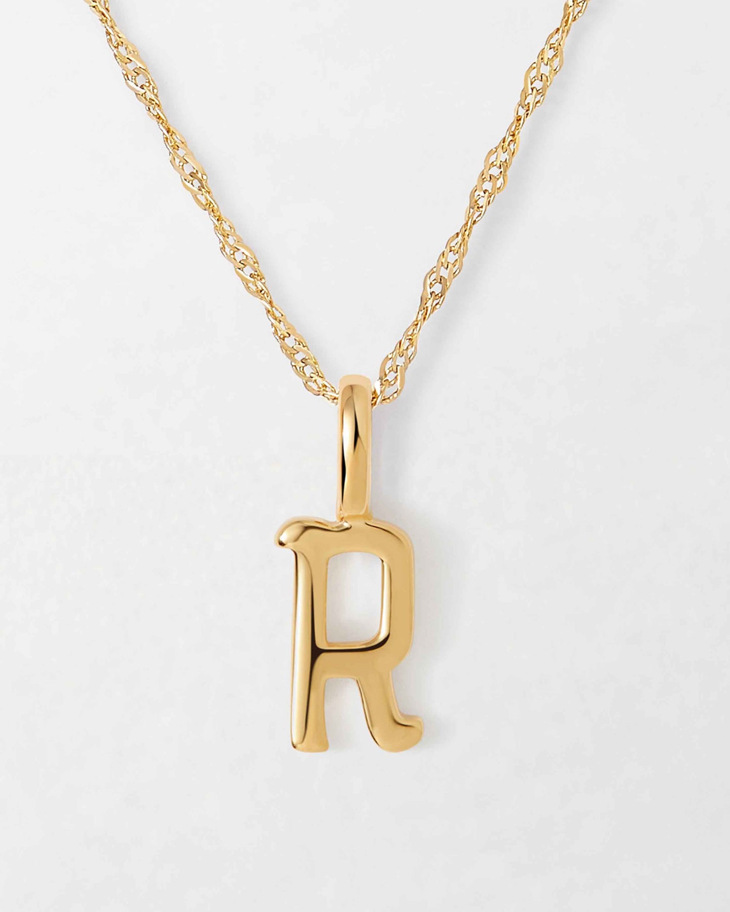 Solid Gold Initial Necklace