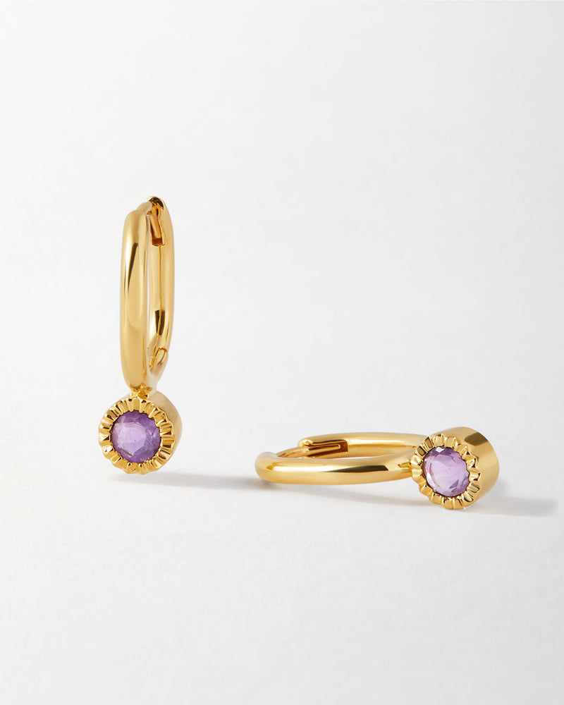 Amethyst February Birthstone Drop Earrings
