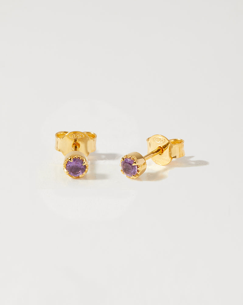 Amethyst February Birthstone Studs