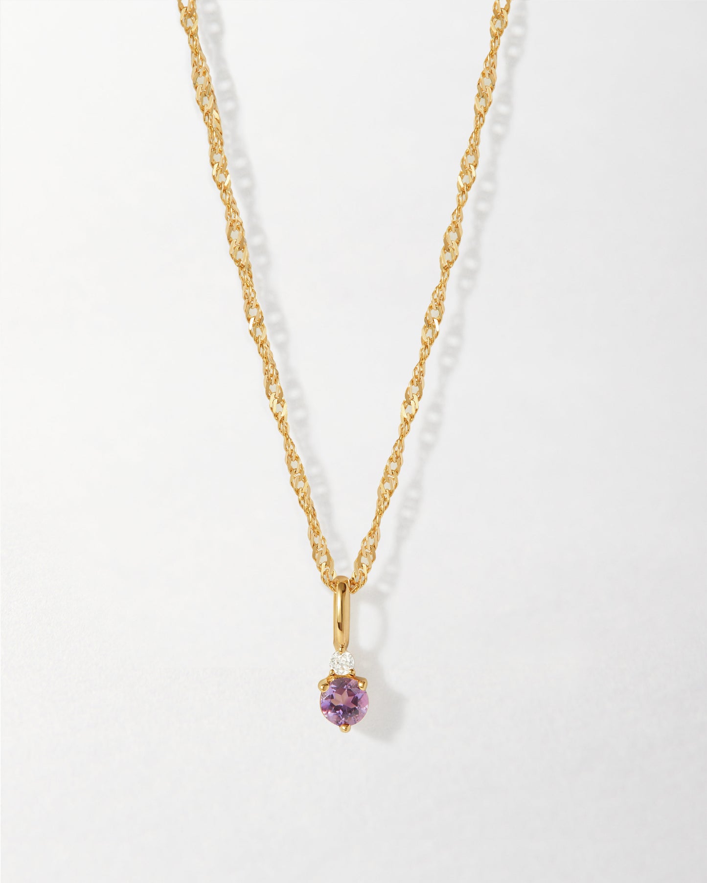 Amethyst 14ct Gold Birthstone Necklace