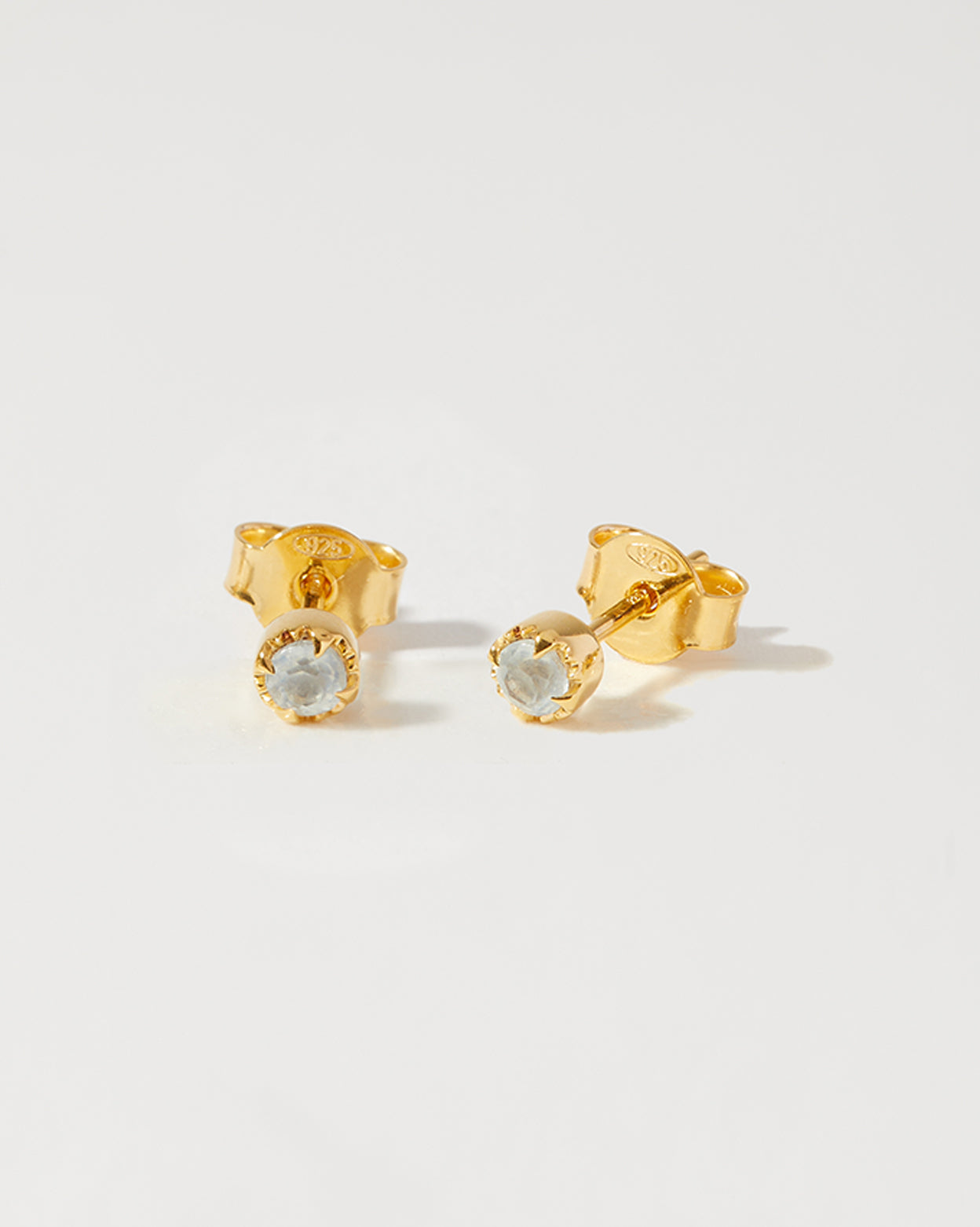 Aquamarine March Birthstone Studs