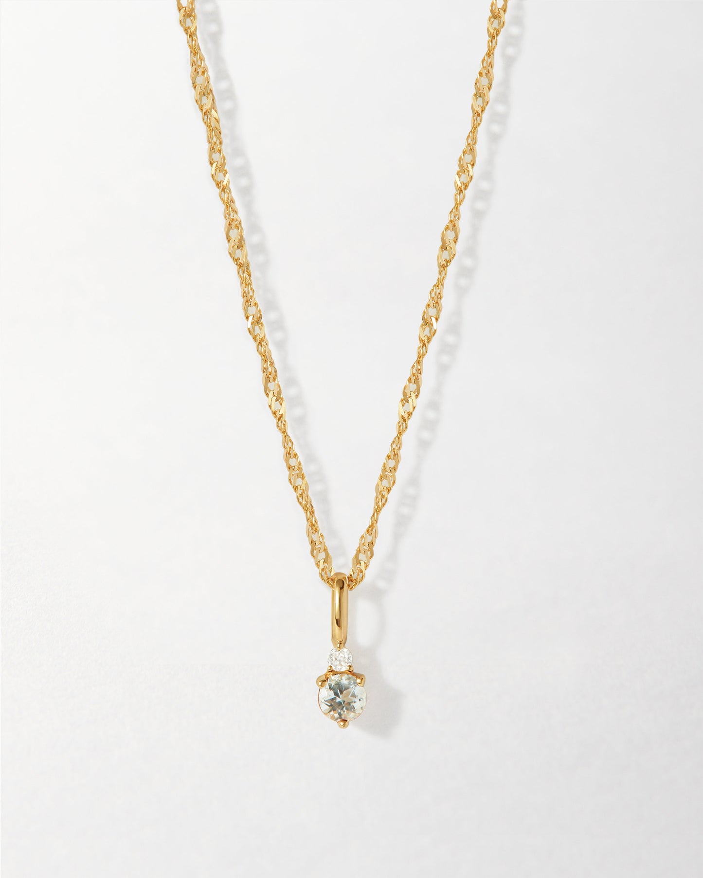 Aquamarine 14ct Gold Birthstone Necklace