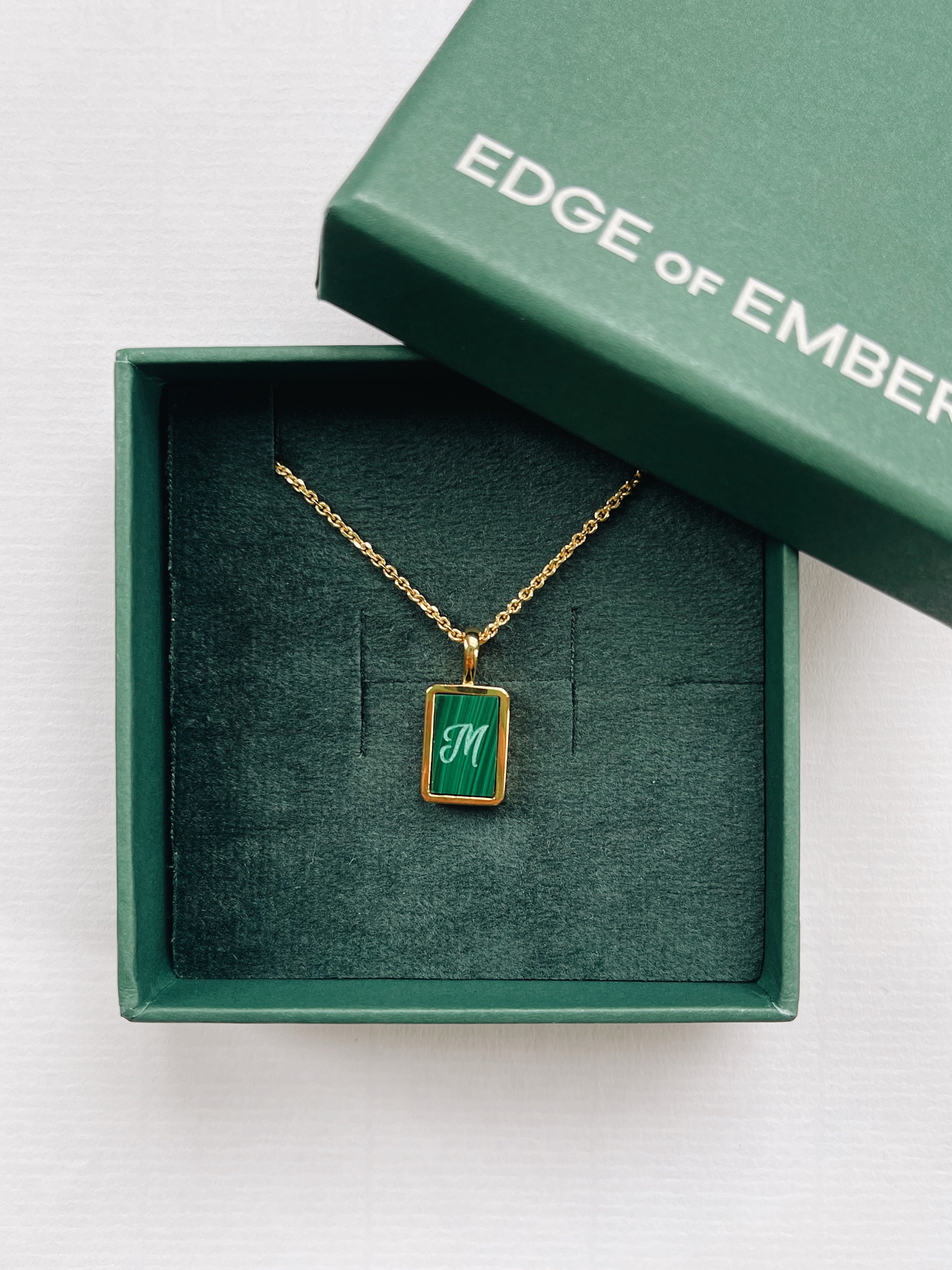 Malachite Gemstone Necklace | 18k Gold Plated Chain – EDGE