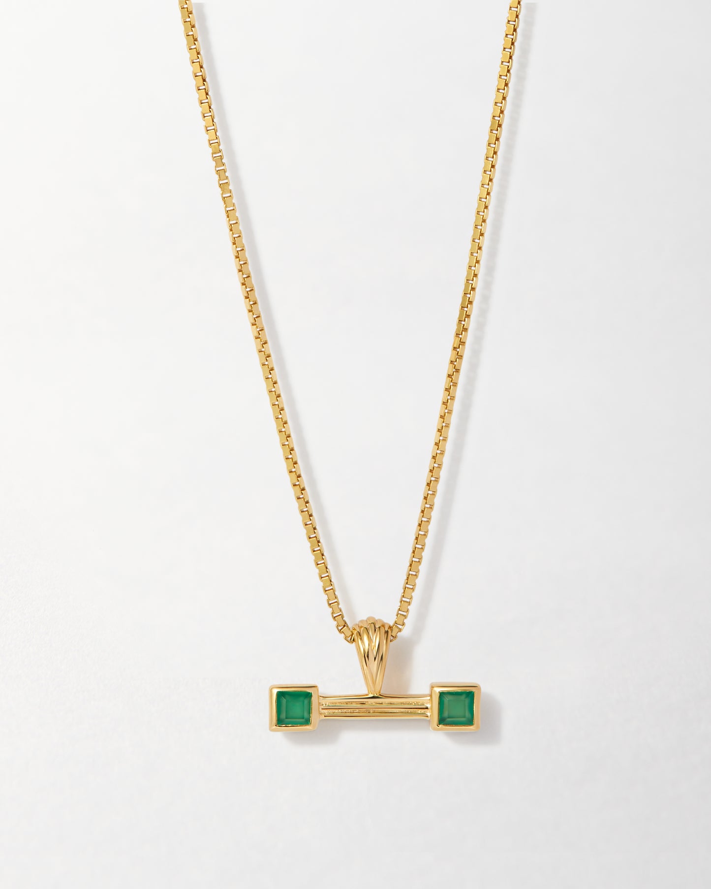 Balance T-Bar Green Necklace