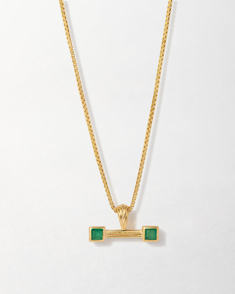 Balance T-Bar Green Necklace