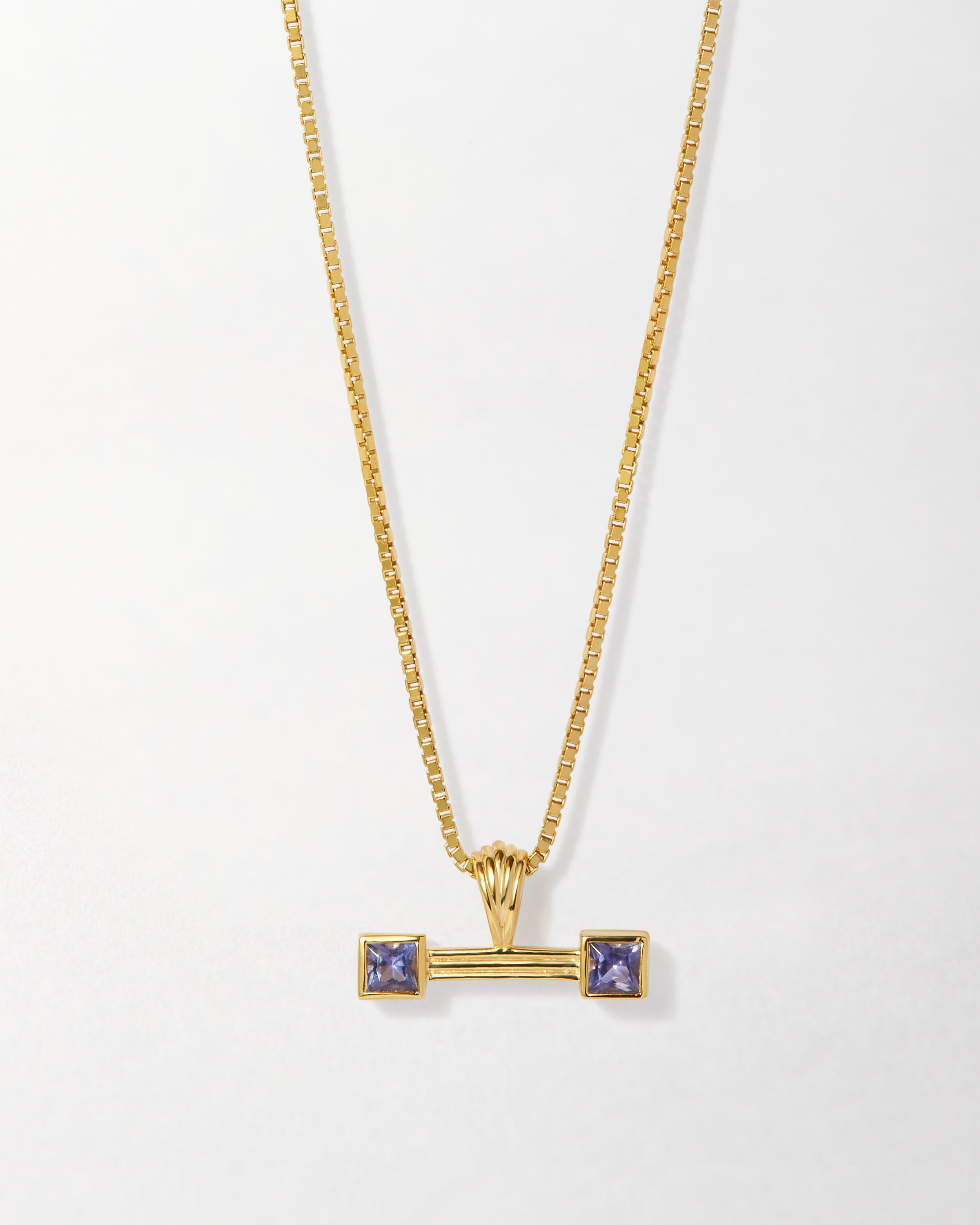 Balance T-Bar Iolite Necklace | 18k Gold Plated with lolite – EDGE