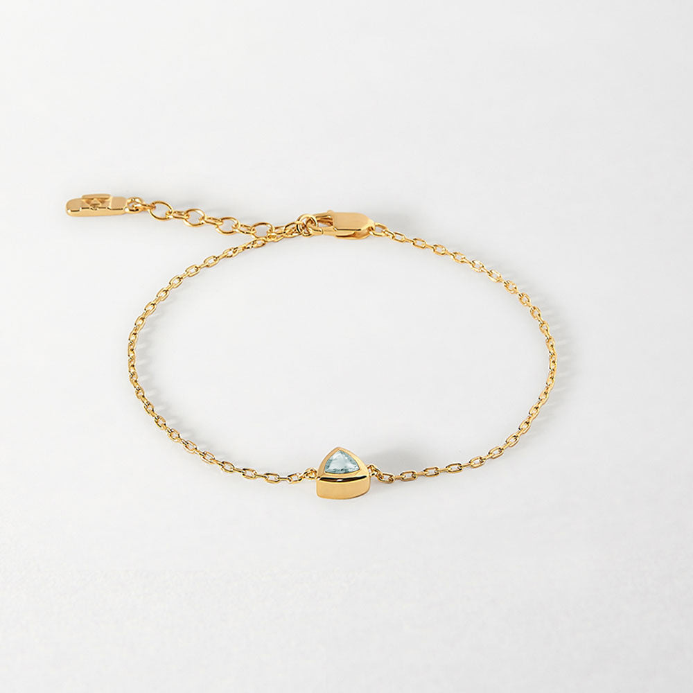 Blue Topaz December Birthstone Bracelet - Gold